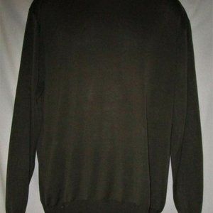 Men's Olive Silk Blend Crewneck Sweater Size XLT